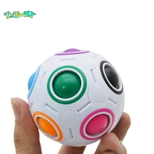1Pc Creative Magic Cube Speed Rainbow Puzzles Ball Football professional magics neo+cube+magic educational toys children