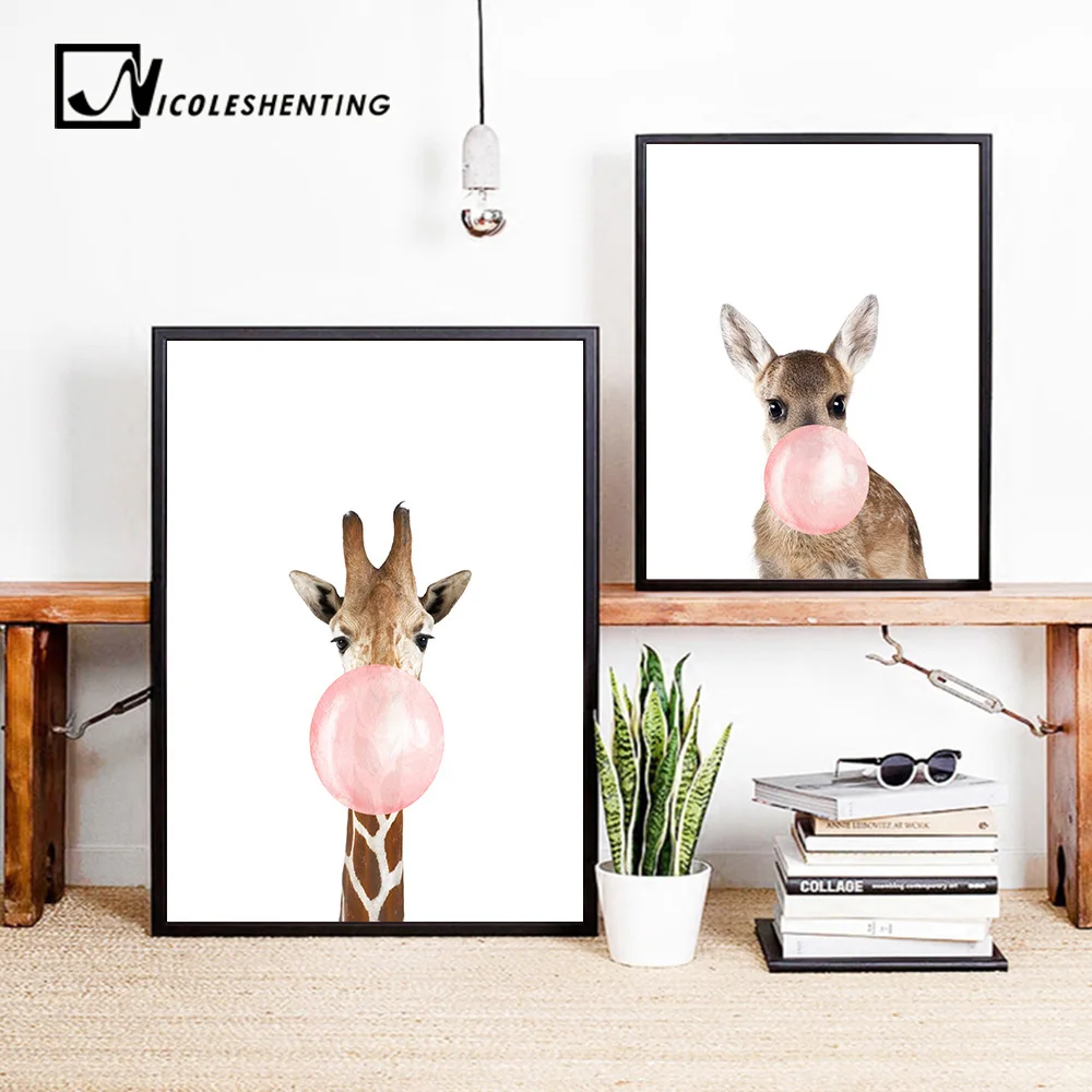 Giraffe Zebra Animal Posters 4