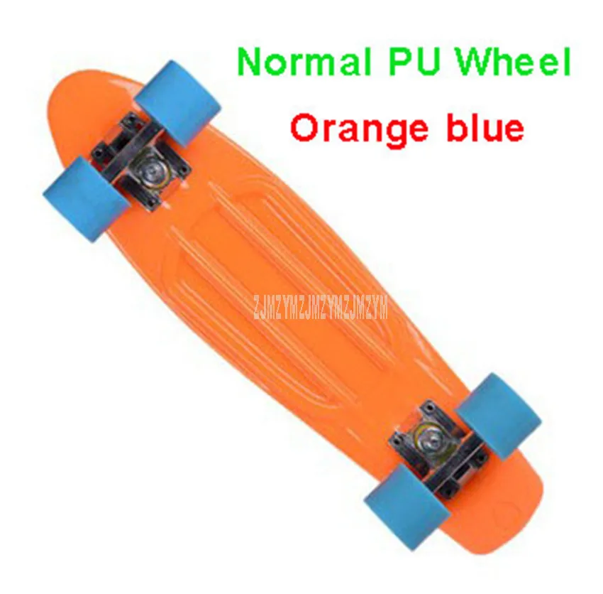 Четырехколесный мини скейтборд в стиле ретро, классический Скейтборд в стиле крейсера, Уличный Скейтборд для взрослых или детей, самокат, скейтборд - Цвет: orange blue