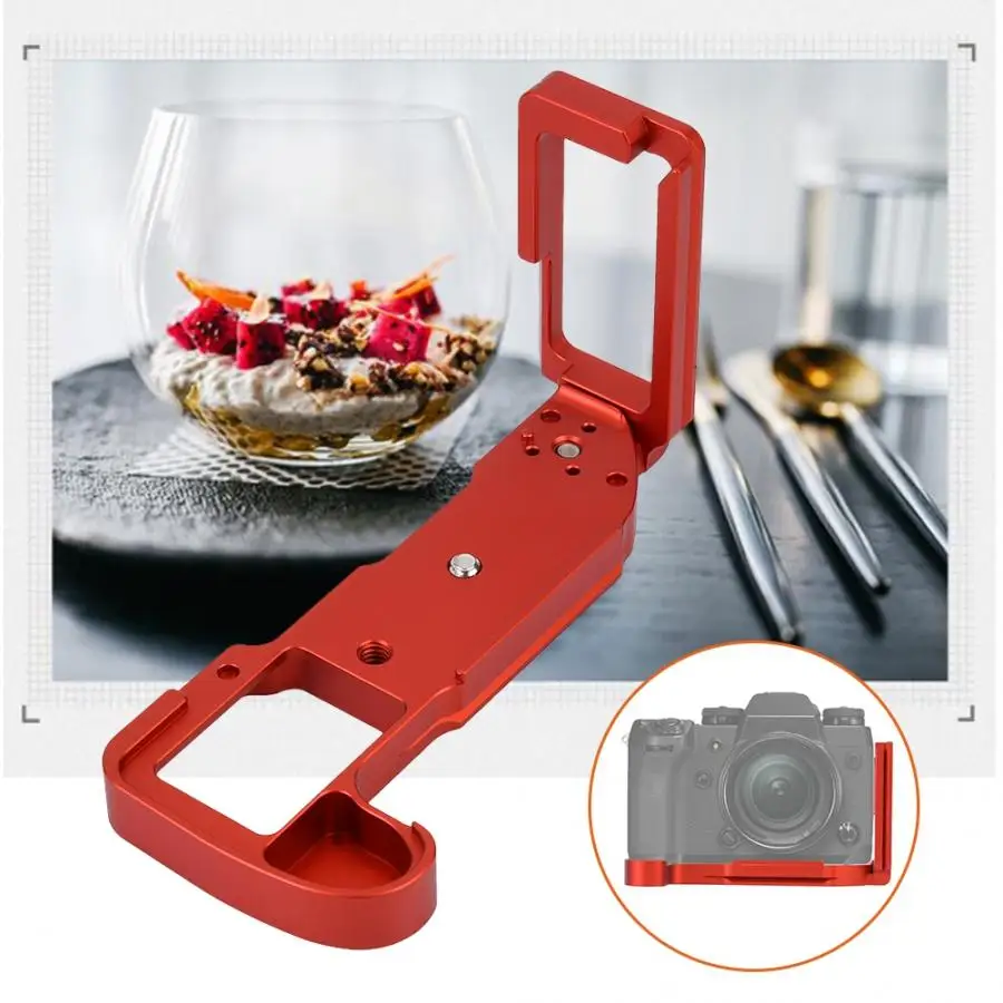 Aluminum Alloy Quick Release L Plate Hand Grip Bracket for Fujifilm X-H1 Mirrorless Camera
