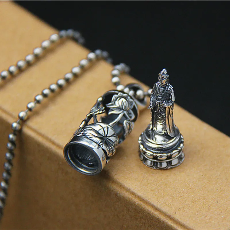 Подвеска Kwan Yin из 100% стерлингового серебра 925 пробы Guan Bodhisattva женский и мужской