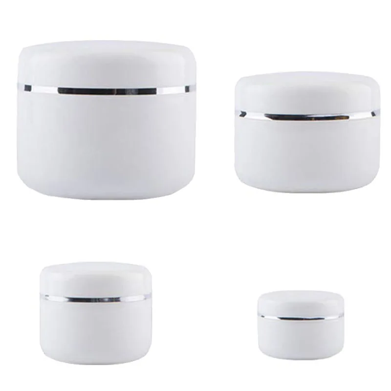 

10Pcs 30g/50g/100g/250g Travel Face Cream Lotion Cosmetic Container Plastic Empty Makeup Jar Pot Refillable Bottles