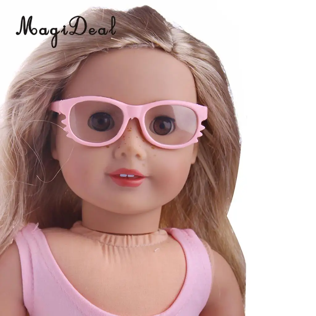 1Pair Cute Doll Glasses Black Eyeglasses Made for 18 inch American Doll My Life Dolls Clothes Accs Children Girls Toy