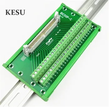 

IDC50Pin IDC-50 Pin Male Connector to 50-P Terminal Block Breakout Board Adapter PLC Relay Terminals DIN Rail Mounting--1pcs/lot