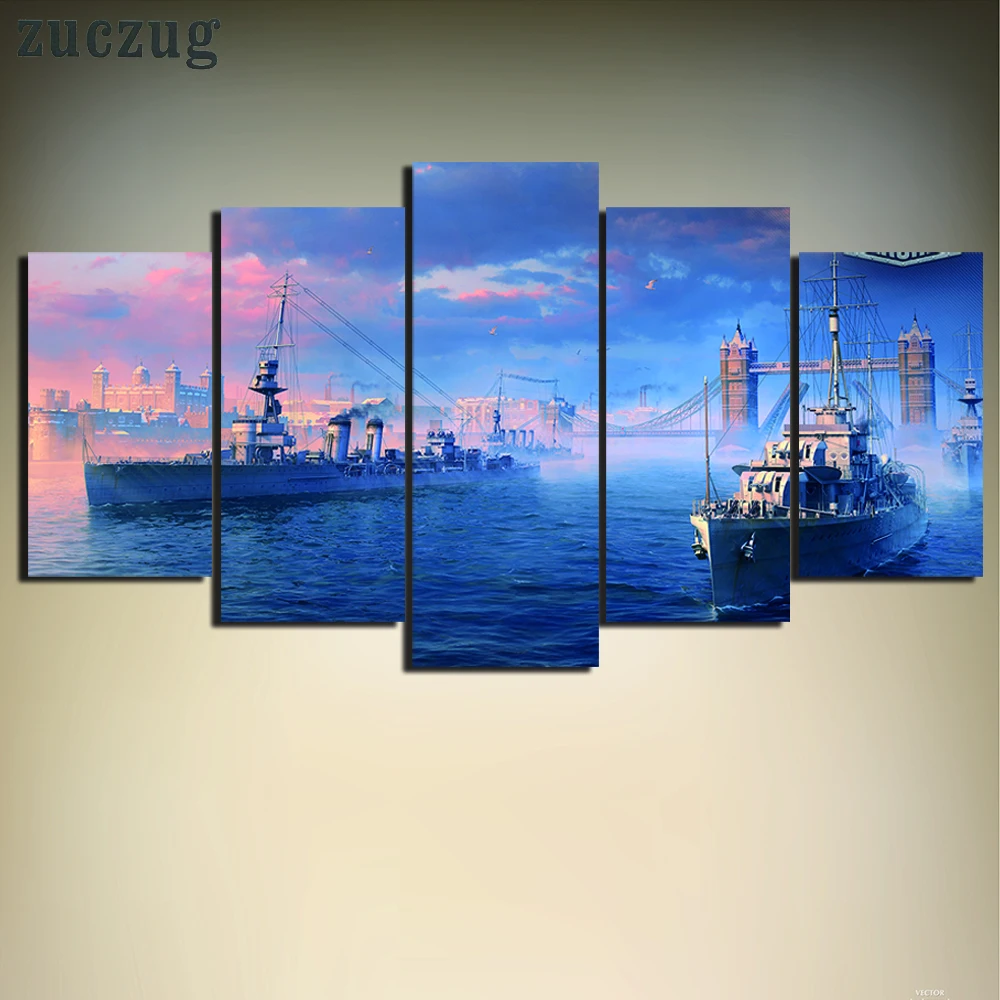 Unframed 5 Pieces Cruisers British Modern Wall Art Picture War of the