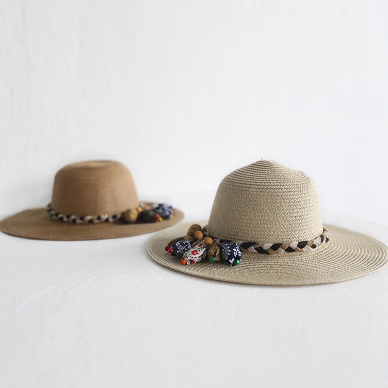 

Hat Bag Set Wide Brim Straw Hats Cap Single Shoulder Bag for Kids Spring Summer Beach ASD88