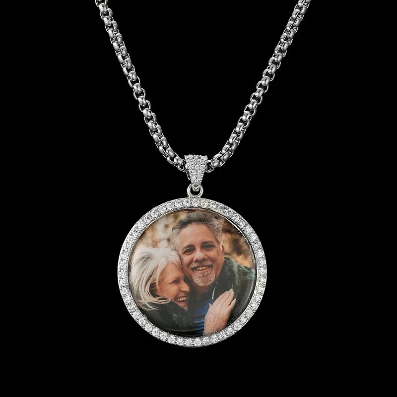 women photo necklace