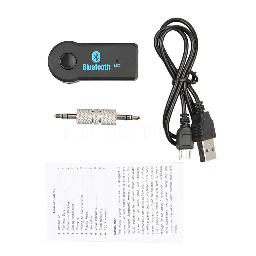Универсальный аудио приемник громкой связи Bluetooth автомобильный комплект стерео аудио Музыка для наушников видео плеер ПК psp кабель адаптер приемник