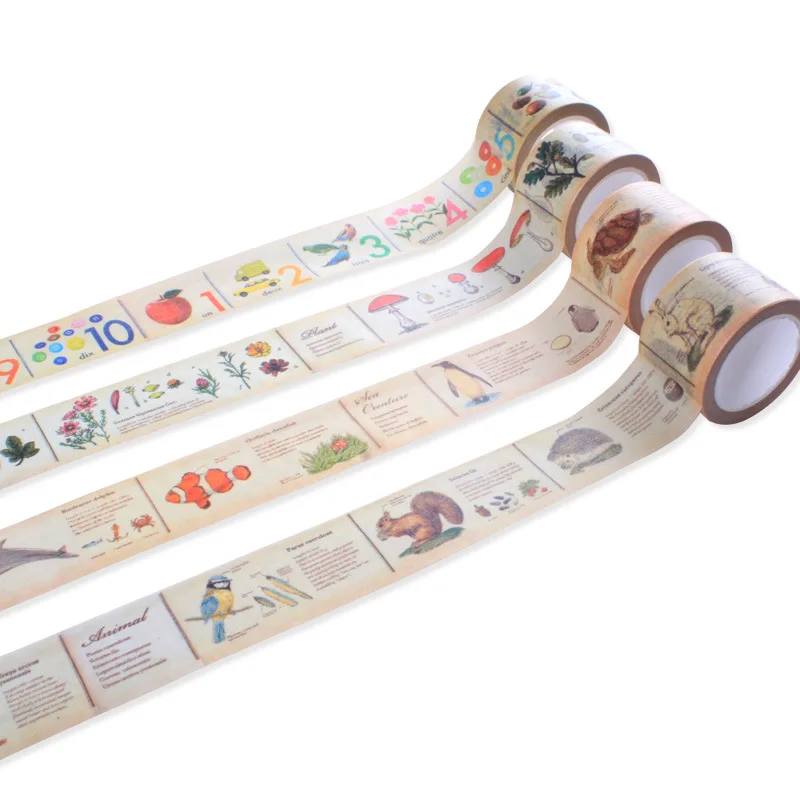 

1 pcs Washi Tapes DIY Vintage Natural Animals paper Masking tape Decorative Adhesive Tapes Scrapbooking Stickers Size 30mm*10m