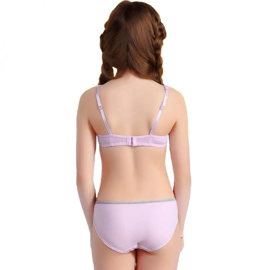KaQI Young Girl First Bra Thin Cup Cotton Training Bra With Matching Pants  Underwear Sets KS336