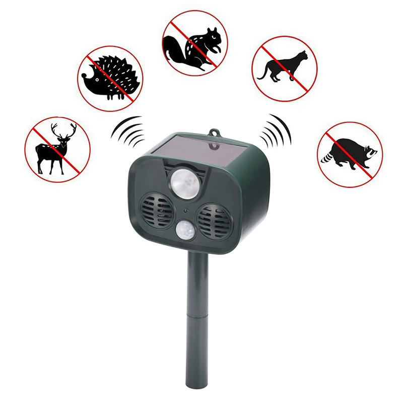 ใหม่พลังงานแสงอาทิตย์ Ultrasonic BIRD Repeller สำหรับสวน LED แฟลช Mole ...