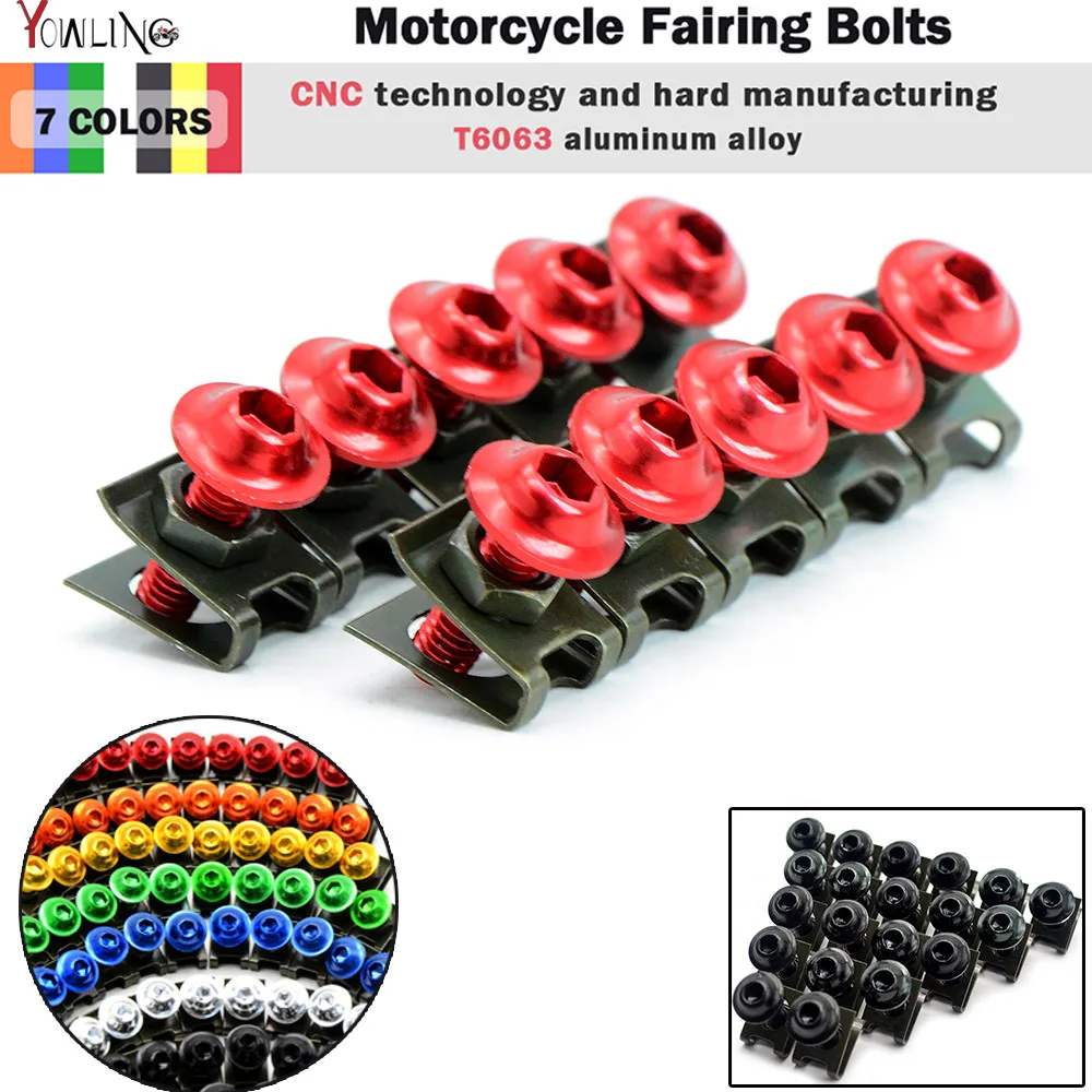

5pcs 6mm CNC Motorcycle Fairing body work Bolts Screws For Ducati 848 EVO multistrada 1200 streetfighter 848 APRILIA RS 125