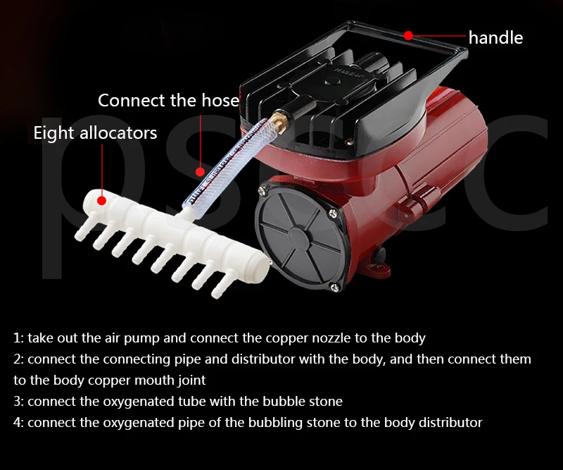 Hailea aco-003 постоянный магнитный тип воздушный компрессор аквариум гидрогенационный насос dc кислородный насос 12 в 25 Вт DC воздух