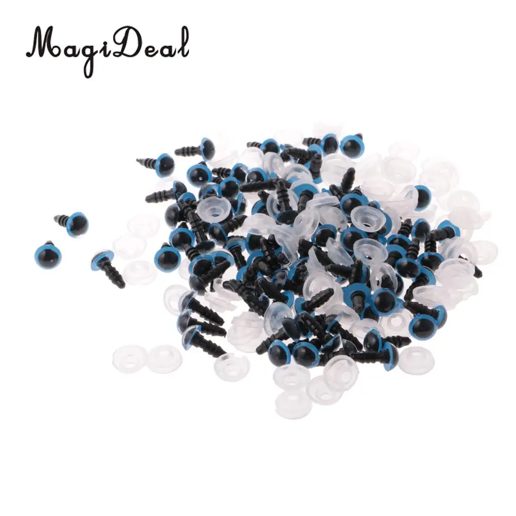MagiDeal Hot Sale 100 Pieces Plastic Safety Eyes with BACKS for Bear Doll DIY Manufacture Craft 8mm 12mm Clear