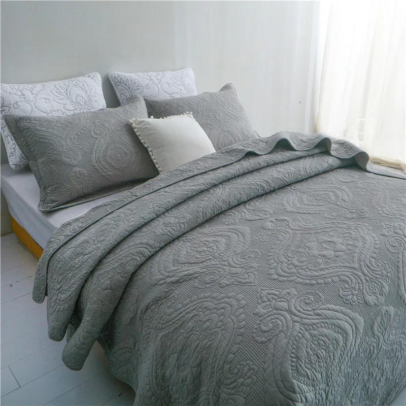 All-Season 100% Cotton Chic Bedspread Pillowcase Bedding Set