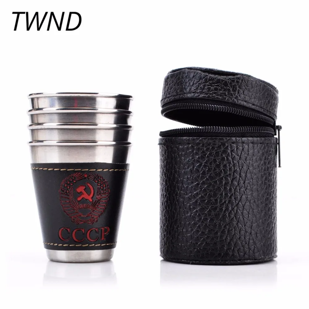 

Stainless steel portable wine cup sets outdoor travel white wine drinkware