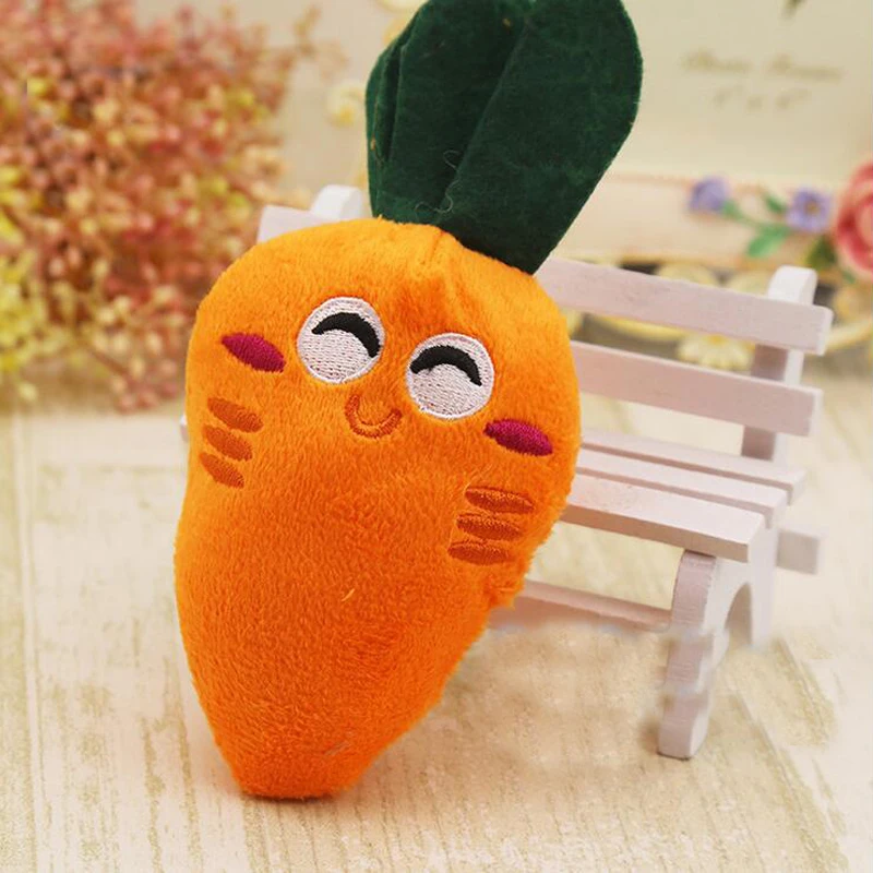 

Lovely Dog Cat Toys Pet Puppy Chew Squeaker Plush Sound Red Carrot Design Toys Pet Products For Small Dogs Cats Yorkie