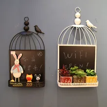 Free Shipping! Birdcage Shape Vintage Style Wall Writing Board Blackboard Wall Decoration Storage Rack Home Decoration Board