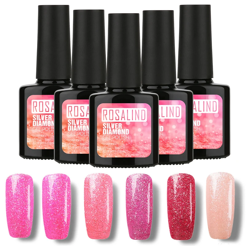 

ROSALIND 10ml Natural Diamond Starry Shining Glitter Nail Gel Polish UV Nail Gel Polish Soak off Hybrid Gel Polish Varnish TSLM1