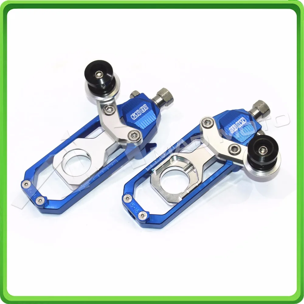 Motorcycle Chain Tensioner Adjuster with bobbin fit for APRILIA RSV4 2009 2010 2011 2012 2013 2014 Blue & Silver (6)
