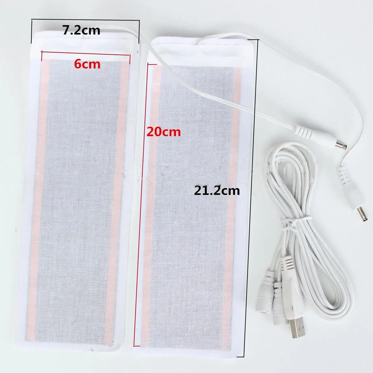 1 Pair 6*20CM 5V USB Electric Heating Element Film Heater Pads Warm Feet Knee Warmers Heat USB plug cable