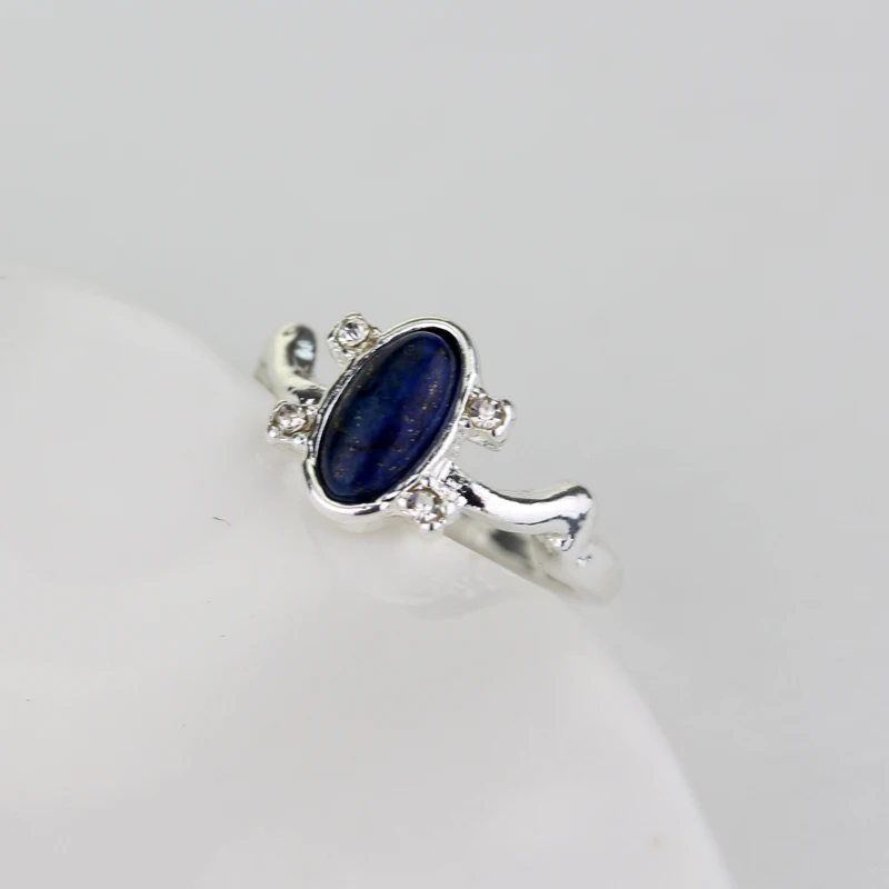 1 pc The Vampire Diaries Rings Elena Gilbert Daylight Rings Vintage Crystal Ring With Blue Lapis Fashion Movies Jewelry Cosplay
