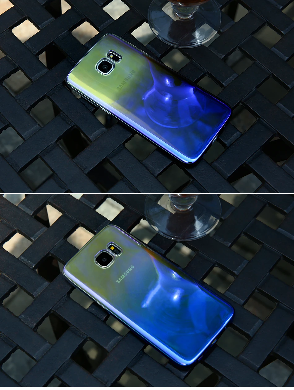 FLOVEME Plating Case For Samsung Galaxy S7 Edge S6 S6 Edge Gradient Color Ultra Thin Hard PC Protective Cover For Galaxy S8 Plus_12