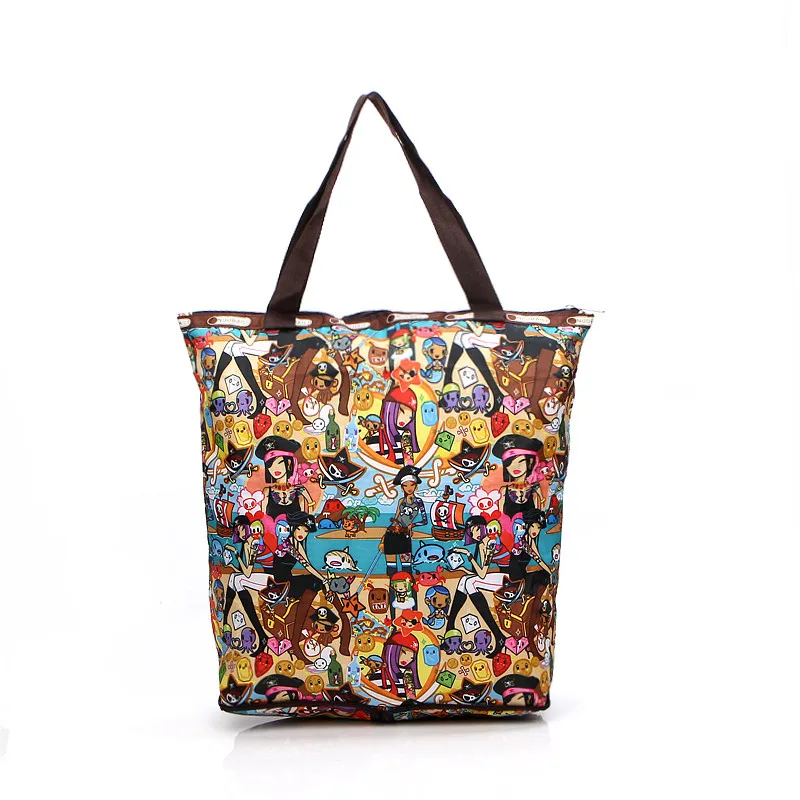 Модная Портативная складная сумка для покупок, женские сумки через плечо, Bolsa Feminina, летняя пляжная сумка, Дамская брендовая сумка - Цвет: Pirate beauty