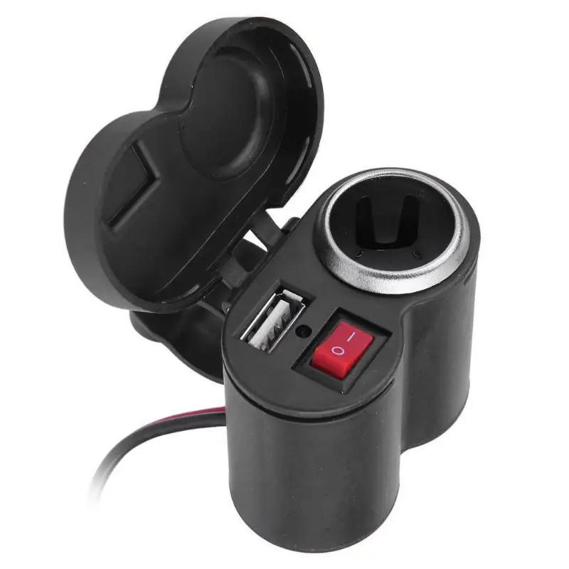 

Car Motorcycle Waterproof Cigarette Lighter USB Power Charging Socket
