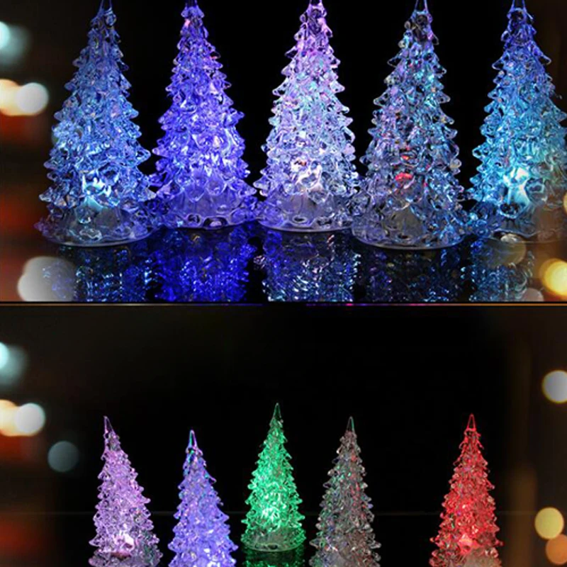 Glowing Xmas Tree Mini Indoor Led Night Light Christmas Tree Shape Colorful Led Night Lamp Table Desk Lamp Party Home Decor Trees Aliexpress