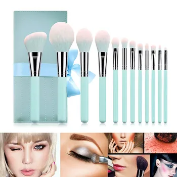 

2019 NEW 12pcs Makeup Brushes Set Light Blue Blusher Powder Eye Shadow Cosmetic Tools