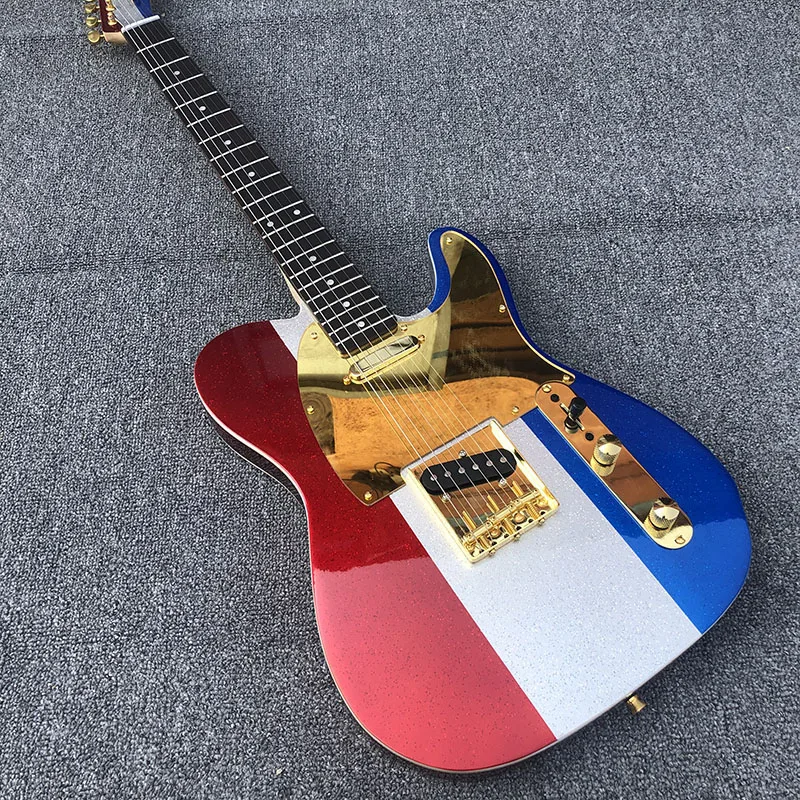 

2019 Custom Shop TL style Electric Guitar,Flag Paint, Golden Pick Sheet and Hardware free shipping