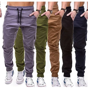 

Gray Athletic Light Quick Dry Slacks Men's Summer Pants Men's jogging Military Training Tactical Pants Overalls Multiple Pockets