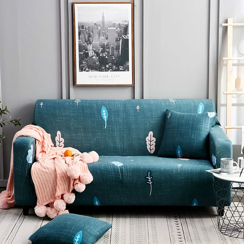 

Green Flowers Sofa Slipcovers Tight Wrap All-inclusive Slip-resistant Elastic Cubre Sofa Towel Corner Sofa Cover Couch Cover