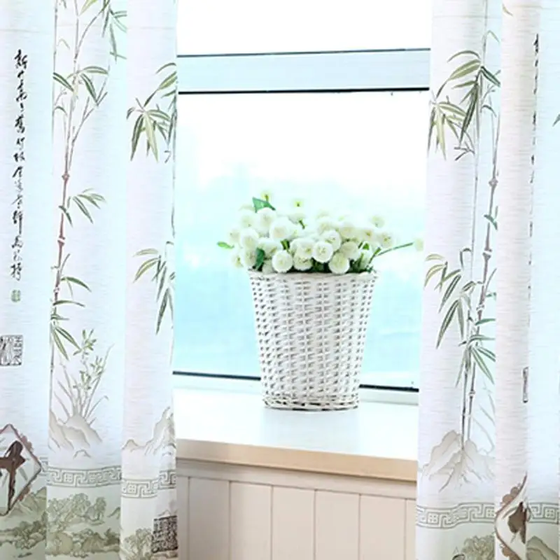 

Romantic Bamboo Curtain yarn Tulle Bedroom Ready Made Finished Child Window Cortina Screen For Living Room Home Decor
