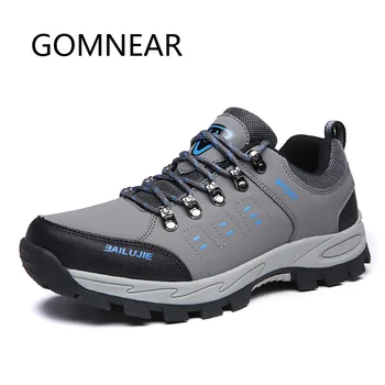 

GOMNEAR Winter Outdoor Shoes Men's Leather Hiking Shoes Waterproof Breathable Mountain Climbing Shoes Walking Sports Sneakers