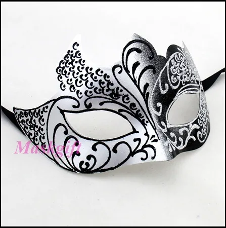 Черная серебряная пластиковая маска " уникальная Горячая маска черная серебряная Венецианская маска C002-BS маска на Хэллоуин