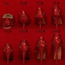 Love Moments/Роскошные красные свадебные туфли со стразами, женские туфли с острым носком на высоком каблуке, женская обувь для вечеринок, женские туфли-лодочки для выступлений