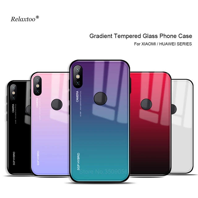 Gradient Tempered Glass phone case For xiaomi mi a1 a2 mix 2 s 6 8 se mi6 mia1 mia2 lite Cover shell Pocophone f1 f 1 Coque Capa