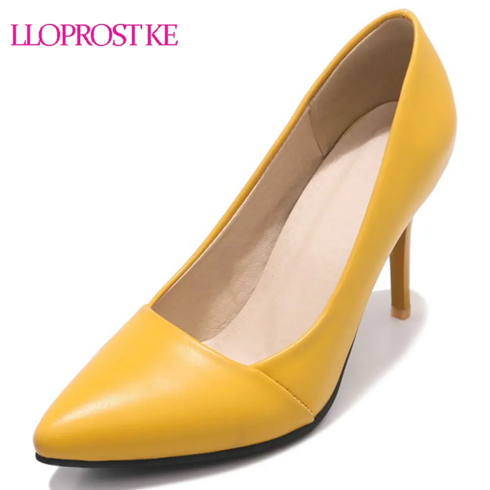 

Lloprost ke Elegant Women Pumps High Heels Wedding Party Pumps Brand Design Pointed Toe Thin Heels Office Lady Shoes MY919