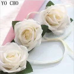 Йо Чо Искусственный цветок розы вечерние Орхидеи Шелковые Свадебные украшения поддельные Eustoma Fleurs Para Hogar дома Mariage Casamento Folhas