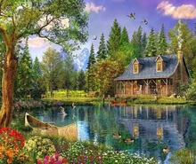 Full drill round diamond painting DIY diamond painting cross stitch diamond embroidery round diamond full embroidery landscape