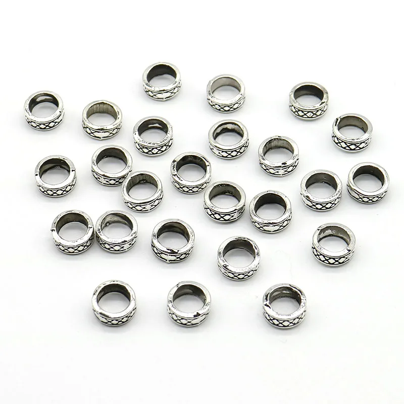 

Wholesale 50pcs Zinc Alloy Spacer Beads plated European Beads big hole bead Fit For charm Jewelry Making Lead and Nickel Free
