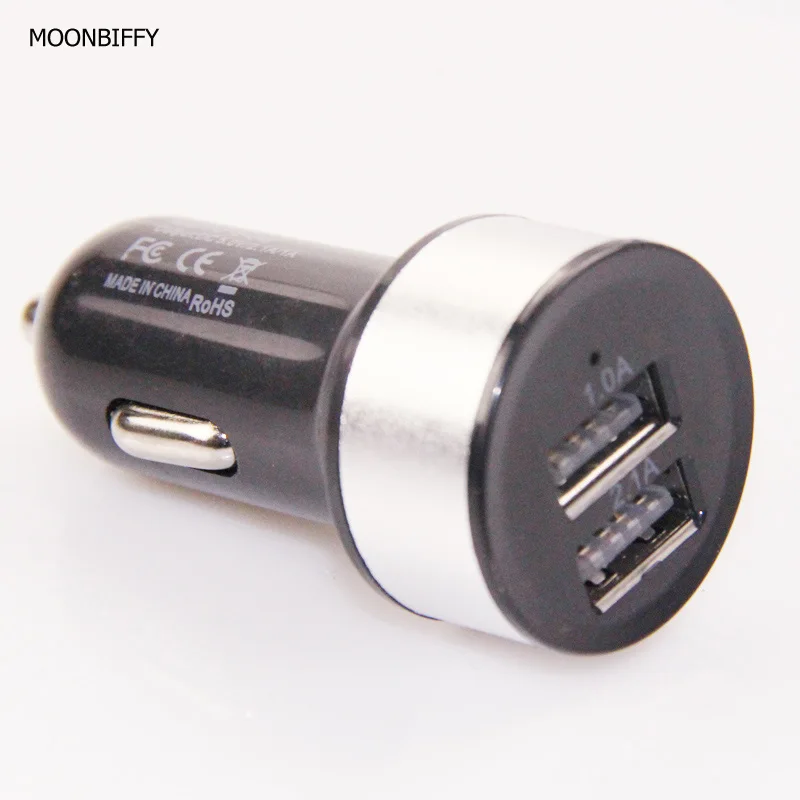 

MOONBIFFY Universal Smart Fuse Circuit-Breaker Protection Dual USB Port 5V 2.1A 1A Car Charger For Mobile Phones Tablet PC