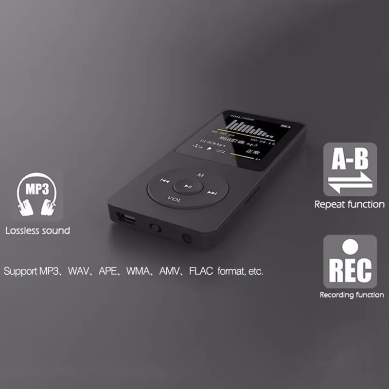 

Ultrathin Portable MP3/MP4 Player 4GB/8GB Memory Surround sound Fidelity sound effect With 1.8inch Color Screen