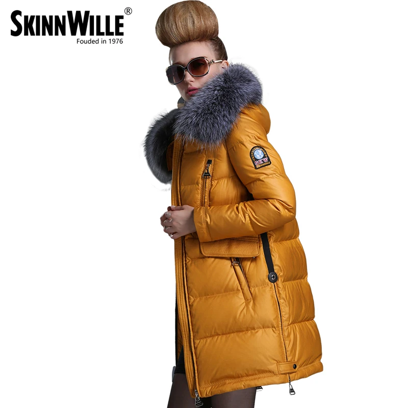 Fashion new arrival 2018 with a hood down coat female thickening wool collar medium-long women's