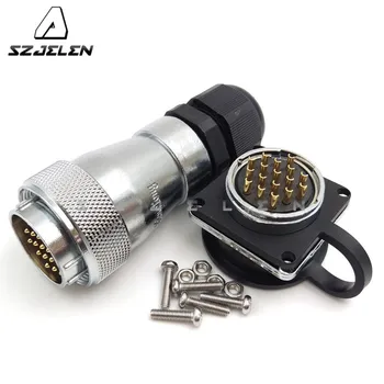 

SZJELEN WF28 series 17 pin Waterproof connector plug socket, panel mount,Soldering Electric Cable Wire Waterproof Connector