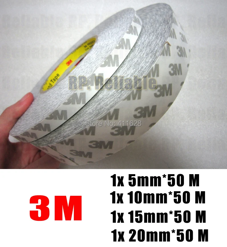 Mixed 4pcs 5mm/10mm/15mm/20mm width*50 meters 3M Double Sided Adhesive