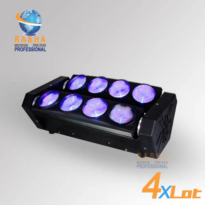 

4X LOT New Arrival RASHA Dual Head 8pcs*10W 4in1 RGBW Color LED Pixel Moving Head Beam Bar Light,Moving Head Bar,Spider Light