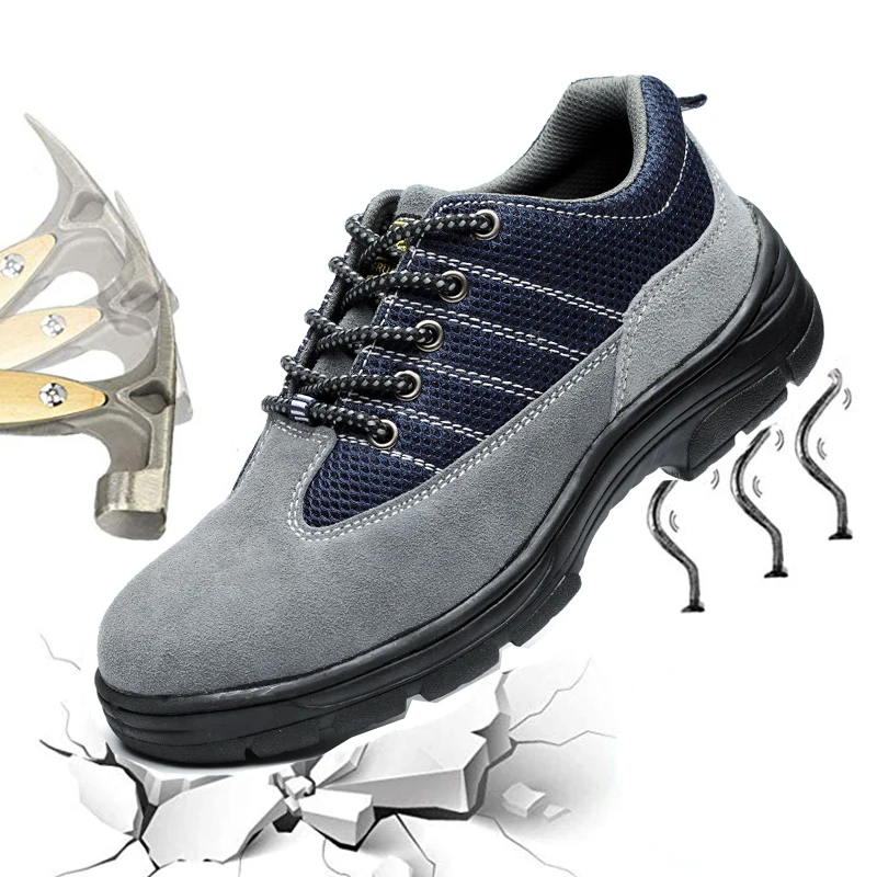 

Men Work Safety Shoes Men Steel Toe Male Shoes Military Combat Ankle Boots Indestructible Shoes Breathable Outdoor Men Sneakers